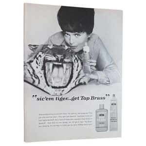 Vintage 1960s Revlon Top Brass Hair Dressing Men's Medicated Advertisement